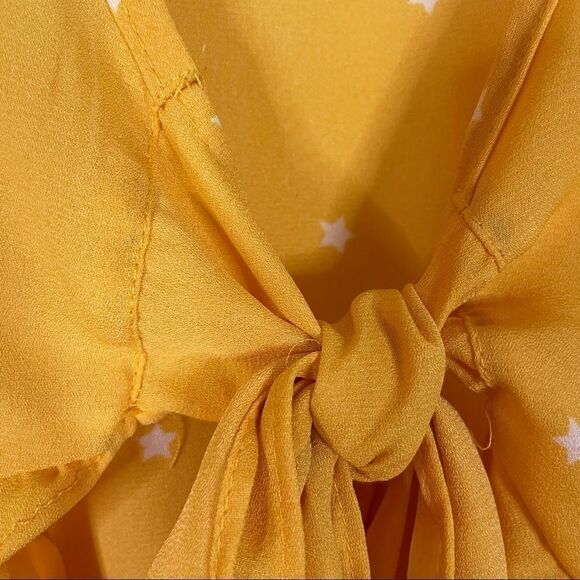 Haute Project Ruffle Sleeve Tie Front Crop Top - Picture 2 of 5